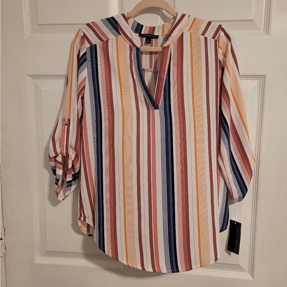NWT signature studio striped top‎